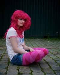 Size: 800x1000 | Tagged: safe, artist:vanillecream, pinkie pie, human, convention, cosplay, desucon, irl, irl human, photo, solo