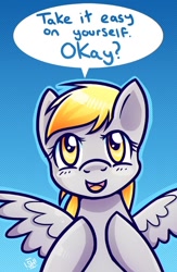 Size: 600x918 | Tagged: safe, artist:steveholt, derpy hooves, pegasus, pony, female, mare, positive ponies, solo, underp