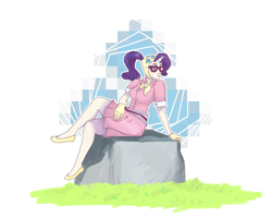 Size: 1000x800 | Tagged: safe, artist:master-fighter, artist:xieril, rarity, sleepless in ponyville, camping outfit, glasses, horned humanization, humanized