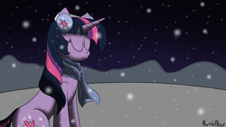 Size: 900x506 | Tagged: safe, artist:rumblealex, derpibooru import, twilight sparkle, snow, snowfall, solo