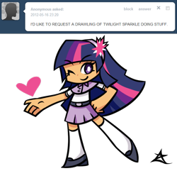 Size: 554x533 | Tagged: safe, artist:azurestarr, derpibooru import, twilight sparkle, ask, humanized, tumblr