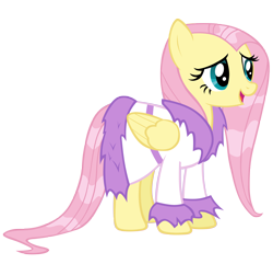 Size: 4154x4000 | Tagged: safe, artist:makintosh91, fluttershy, pegasus, pony, bathrobe, clothes, robe, simple background, solo, transparent background, vector, wet mane