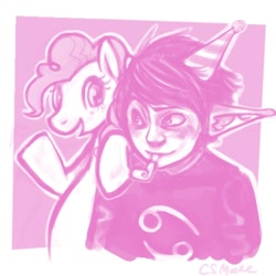 Size: 500x500 | Tagged: safe, artist:clorin spats, pinkie pie, crossover, homestuck, karkat vantas