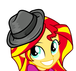 Size: 557x519 | Tagged: safe, edit, edited screencap, screencap, sunset shimmer, equestria girls, rainbow rocks, background removed, fedora, hat, simple background, solo, transparent background