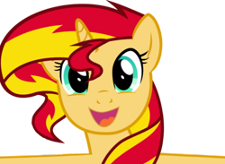 Size: 600x440 | Tagged: safe, artist:comfydove, sunset shimmer, pony, unicorn, cute, happy, hug, looking at you, shimmerbetes, simple background, smiling, solo, transparent background, vector