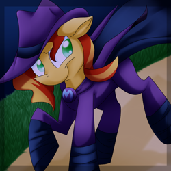 Size: 1000x1000 | Tagged: safe, artist:fj-c, mare do well, sunset shimmer, pony, unicorn, dirt road, grass, solo, sunset do well