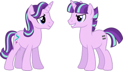 Size: 5954x3450 | Tagged: safe, artist:osipush, starlight glimmer, stellar gleam, pony, unicorn, absurd resolution, equal cutie mark, inkscape, rule 63, simple background, solo, transparent background, vector