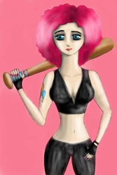 Size: 400x600 | Tagged: safe, artist:lyudmilapromyslova, pinkie pie, human, clothes, female, humanized, pink hair