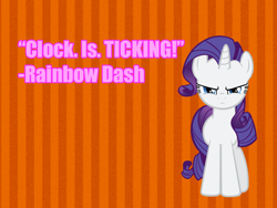 Size: 800x600 | Tagged: safe, rarity, pony, unicorn, female, horn, mare, parody, solo, text, troll quote