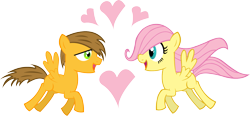 Size: 1597x742 | Tagged: safe, artist:fluttershysstallion, fluttershy, oc, pegasus, pony, jay coy, love