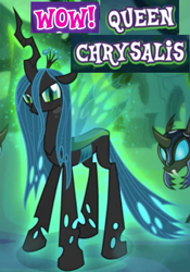 Size: 438x625 | Tagged: safe, edit, editor:watermelon changeling, queen chrysalis, changeling, changeling queen, angry, caption, changeling guard, cute, cutealis, expand dong, exploitable meme, gameloft, i'm not cute, image macro, madorable, meme, wow! glimmer