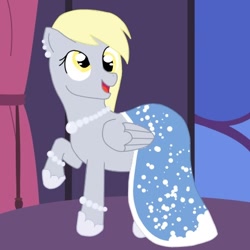 Size: 412x412 | Tagged: safe, artist:paper-doodle, derpy hooves, pegasus, pony, clothes, dress, female, gala dress, mare