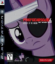 Size: 600x693 | Tagged: safe, derpibooru import, twilight sparkle, box art, konami, metal gear, parody, playstation