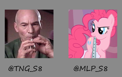 Size: 1024x649 | Tagged: safe, pinkie pie, comparison, flute, jean-luc picard, musical instrument, patrick stewart, star trek, twitter