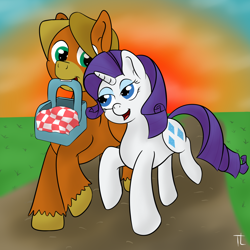 Size: 1600x1600 | Tagged: safe, artist:thexiiilightning, rarity, oc, pony, unicorn, canon x oc, shipping