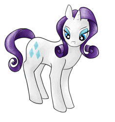 Size: 721x763 | Tagged: safe, artist:ubersaur, rarity, pony, unicorn, female, horn, mare, white coat