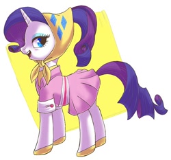 Size: 800x745 | Tagged: safe, artist:nyonhyon, rarity, pony, unicorn, camping outfit, clothes, dress, skirt, solo