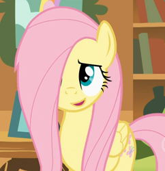 Size: 904x933 | Tagged: safe, edit, screencap, fluttershy, pegasus, pony, stare master, inverted mouth, solo