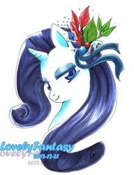 Size: 690x900 | Tagged: safe, artist:lovelyfantasy, rarity, pony, unicorn, christmas, holly, solo