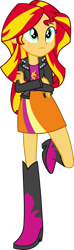 Size: 792x2683 | Tagged: safe, artist:givralix, sunset shimmer, equestria girls, absurd resolution, crossed arms, leaning, simple background, solo, svg, transparent background, vector