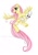 Size: 567x800 | Tagged: safe, artist:keyfeathers, angel bunny, fluttershy, pegasus, pony, rabbit, female, mare, pet, pink mane, yellow coat