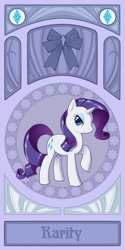 Size: 500x1000 | Tagged: safe, artist:roslik, rarity, pony, unicorn, banner, modern art, nouveau, ribbon, solo