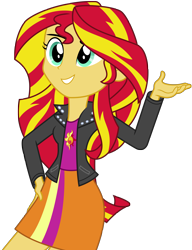 Size: 6000x7831 | Tagged: safe, artist:kiowa213, sunset shimmer, equestria girls, absurd resolution, clothes, leather jacket, simple background, skirt, solo, transparent background