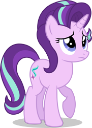 Size: 4898x6774 | Tagged: safe, artist:illumnious, starlight glimmer, pony, unicorn, .ai available, absurd resolution, adobe illustrator, raised hoof, simple background, solo, transparent background, vector, worried