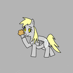 Size: 600x600 | Tagged: safe, artist:flamemario12, derpy hooves, pegasus, pony, derp, female, mare, muffin