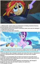 Size: 753x1209 | Tagged: safe, starlight glimmer, sunset shimmer, equestria girls, clapping, comparison, crying, drama bait, mocking, op is a cuck, op is trying to start shit, starlight reformation drama, starlight says bravo