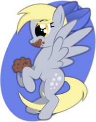 Size: 238x300 | Tagged: safe, derpy hooves, pegasus, pony, blue, bow, cute, female, mare, muffin