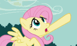 Size: 400x241 | Tagged: safe, screencap, fluttershy, pegasus, pony, magic duel, animated, female, mare, solo