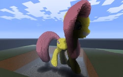 Size: 1280x800 | Tagged: safe, fluttershy, pegasus, pony, 3d, female, mare, minecraft, pink mane, yellow coat