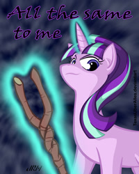 Size: 576x720 | Tagged: safe, artist:texasuberalles, starlight glimmer, pony, unicorn, looking at you, s5 starlight, solo, staff, staff of sameness