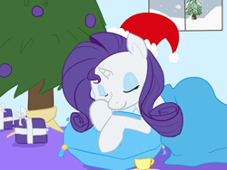 Size: 2357x1777 | Tagged: safe, artist:fribox, rarity, pony, unicorn, christmas, solo