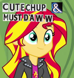 Size: 433x457 | Tagged: safe, edit, screencap, sunset shimmer, equestria girls, cute, daaaaaaaaaaaw, expand dong, exploitable meme, ketchup, meme, mustard, pun, scrunchy face, shimmerbetes