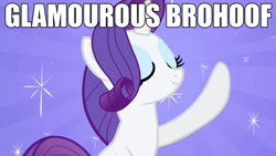 Size: 1920x1080 | Tagged: safe, rarity, pony, unicorn, female, hoofbump, horn, image macro, mare, reaction image, solo