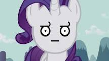 Size: 215x121 | Tagged: safe, edit, edited screencap, screencap, rarity, pony, unicorn, look of disapproval, reaction image