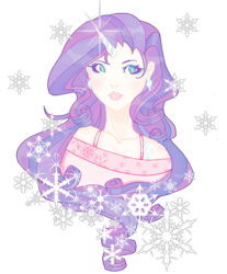 Size: 500x604 | Tagged: safe, artist:reiltra, rarity, human, boobie mark, bust, clothes, female, horned humanization, humanized, simple background, solo, transparent background