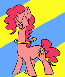 Size: 850x1000 | Tagged: safe, artist:ressq, pinkie pie, earth pony, pony, female, long neck, loop-de-hoop, mare, pink coat, pink mane