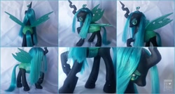 Size: 1440x780 | Tagged: safe, artist:bluebellcustoms, queen chrysalis, changeling, changeling queen, brushable, custom, irl, photo, toy