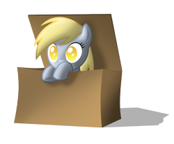 Size: 3600x3000 | Tagged: safe, artist:zantyarz, derpy hooves, pegasus, pony, box, female, mare, pony in a box, solo