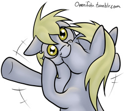 Size: 1024x916 | Tagged: safe, artist:omnifob, derpy hooves, pegasus, pony, 30 minute art challenge, derp on derp action, eyes closed, female, flailing, floppy ears, kissing, mare, selfcest, simple background, white background, wide eyes