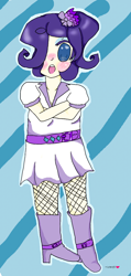 Size: 800x1680 | Tagged: safe, artist:silvercelestt777, rarity, human, clothes, female, humanized, purple hair, solo