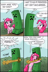 Size: 1900x2847 | Tagged: safe, artist:ciriliko, pinkie pie, earth pony, pony, comic, creeper, tchan!