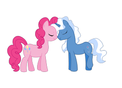 Size: 2349x1700 | Tagged: safe, artist:simpleplan4life, pinkie pie, pokey pierce, earth pony, pony, female, male, pokeypie, shipping, simple background, straight, transparent background