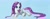 Size: 1704x664 | Tagged: safe, artist:saurabhinator, rarity, pony, unicorn, :t, alternate hairstyle, blushing, cute, flower, flower in hair, glare, on side, ribbon, simple background, solo, tail bow, unamused