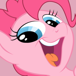 Size: 1200x1200 | Tagged: safe, artist:pikachux1000, pinkie pie, earth pony, pony, open mouth, reaction image, smeel, solo