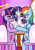 Size: 2480x3507 | Tagged: safe, artist:twidasher, derpibooru import, rainbow dash, rarity, twilight sparkle, pegasus, pony, unicorn, blushing, chair, crying, female, holding hooves, lesbian, polyamory, raridash, rarilight, raritwidash, shipping, sitting, table, tears of joy, twidash