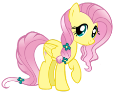 Size: 900x692 | Tagged: safe, artist:willowtails, fluttershy, crystal pony, pegasus, pony, the crystal empire, spoiler:s03, alternate hairstyle, crystal empire, crystallized, female, flower, flower in hair, mare, raised hoof